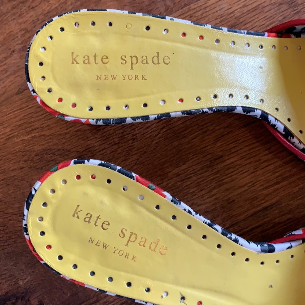 Kate Spade Sequined Bow Slide Ons with Funky Heels - Picture 3 of 7